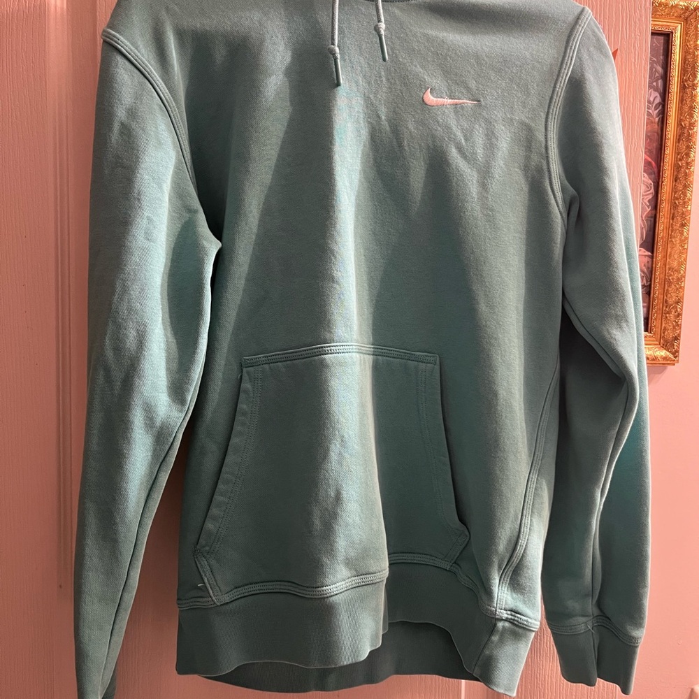 Nike Men's Teal Crewneck Hoodie with Swoosh